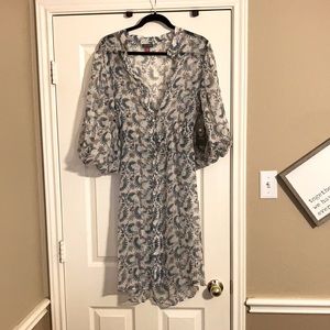 NEW sheer Vince Camuto overlay tunic w/side ties